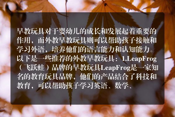 外教早教玩具推荐