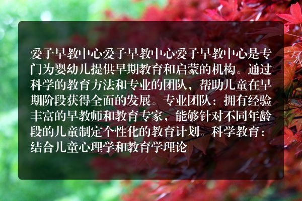 什么是爱子早教中心？